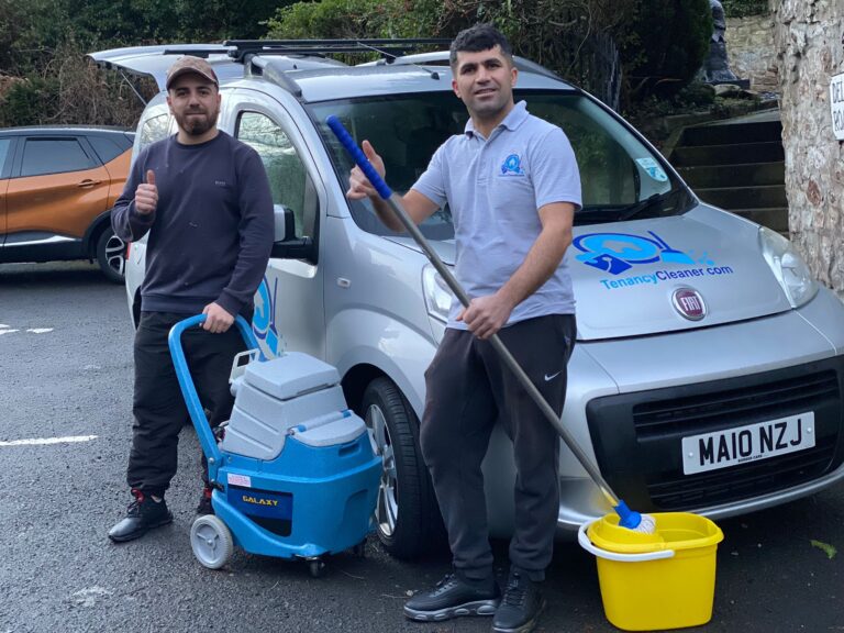 Tenancy Cleaner team with carpet cleaning machine and branded van, ready for an end of tenancy clean in Filton, South Gloucestershire